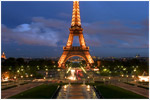 Eiffel Tower at dusk